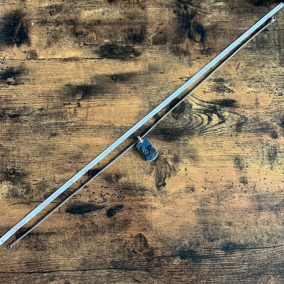 David Yurman Waves Dog Tag w/ Carved Agate & DY Small Box Chain Necklace 22" - Picture 13 of 13